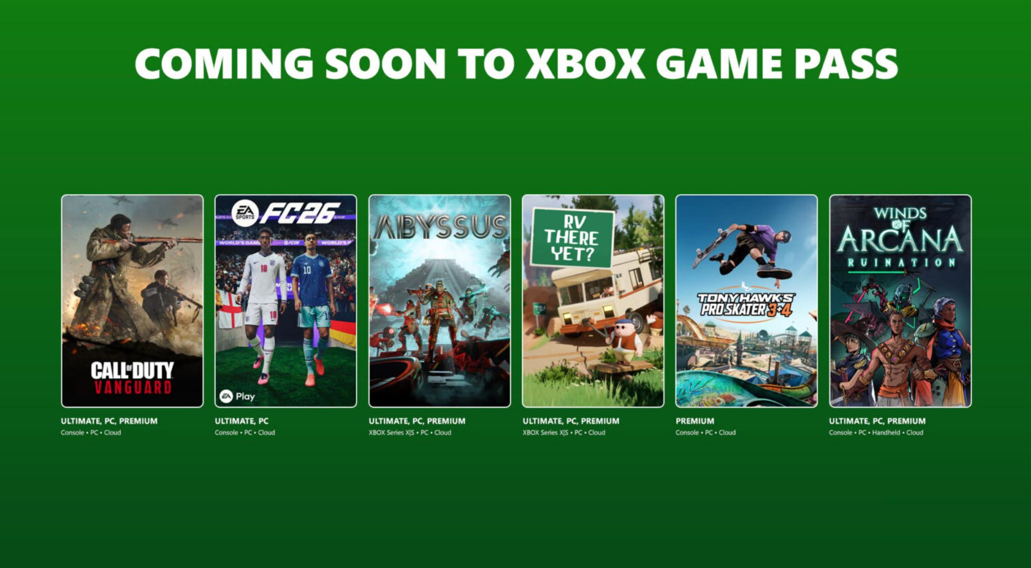 The second wave of new games for Game Pass in June is announced: "EA Sports FC 26" and other games will be added to the library soon